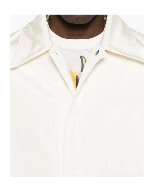 AMI White Button-Down Overshirt for men
