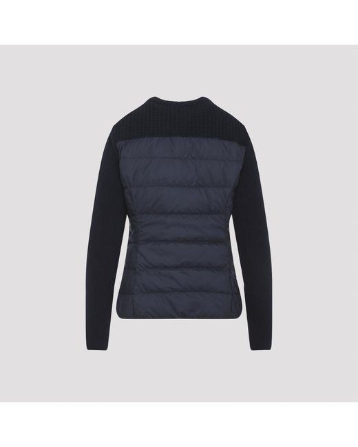 Moncler Blue Zip-Up Ribbed Cardigan