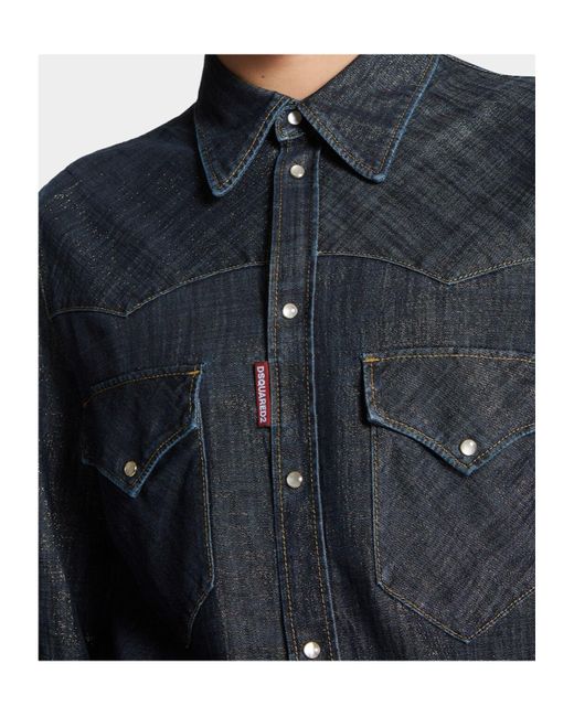 DSquared² Blue Flap Pocket Denim Shirt for men