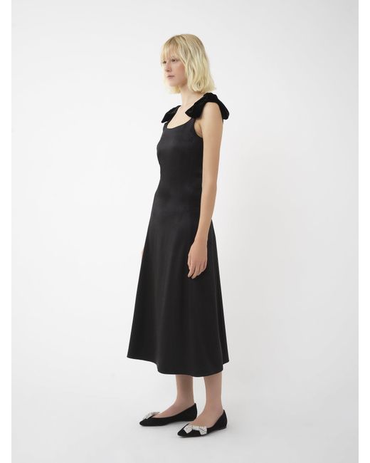 Chloé Black Chloé Velvet Bow Detailed Midi Dress