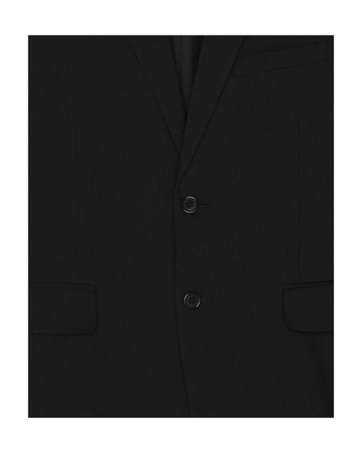 Saint Laurent Black Single-Breasted Straight Collar Jacket for men