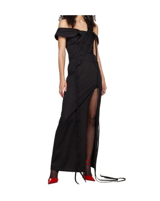 Jade Cropper Black Asymmetric Maxi Dress