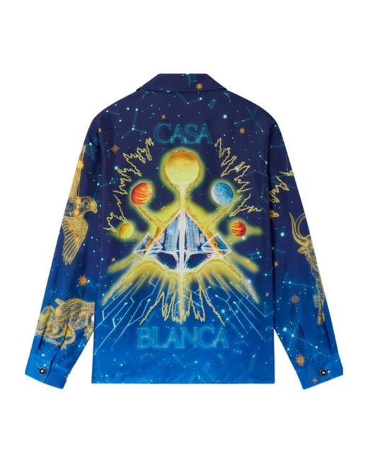 Casablanca Blue Constellation Print Shirt for men