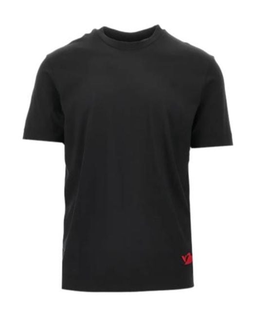 Emporio Armani Black Logo-Detail T-Shirt for men