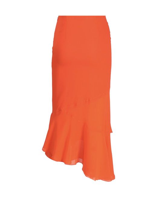 ANDAMANE Orange Ruffle Detailed Skirt