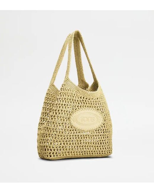 Tod's Metallic Shopping Bag