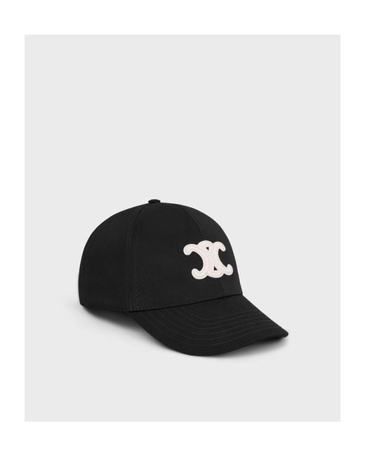 Céline Black Triomphe Baseball Cap