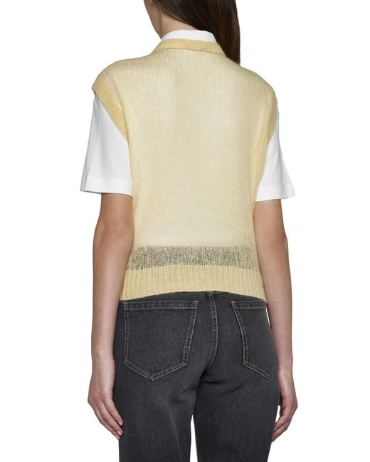Brunello Cucinelli Natural Crewneck Knitted Sleeveless Top