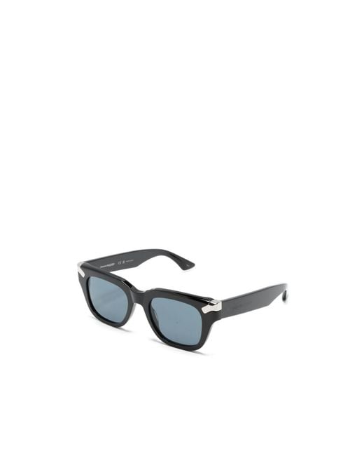 McQueen White Eyewear Punk Rivet Square-Frame Tinted Sunglasses for men
