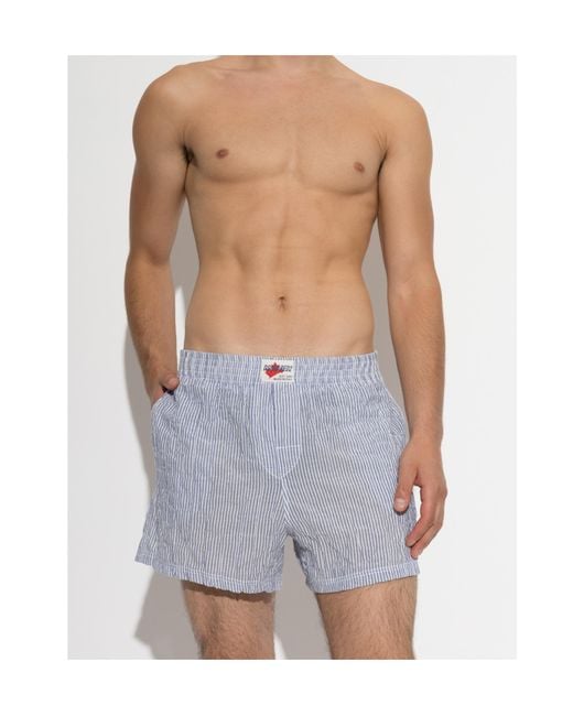 DSquared² Blue Striped Underwear for men