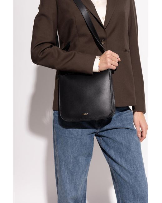 Furla Black Ava Small Shoulder Bag