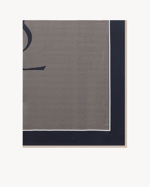 Saint Laurent Gray Cassandre Striped Shawl for men
