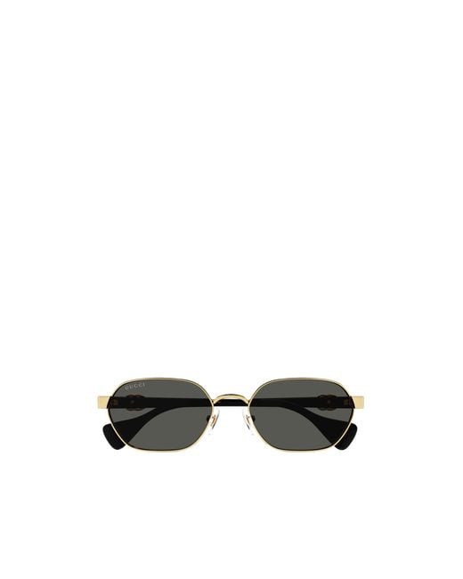 Gucci Black Double G Hexagon Sunglasses
