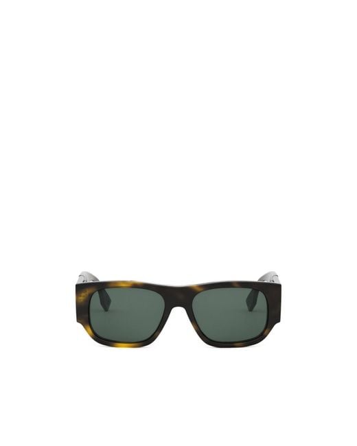 Fendi Green Eyewear Rectangle Frame Sunglasses for men