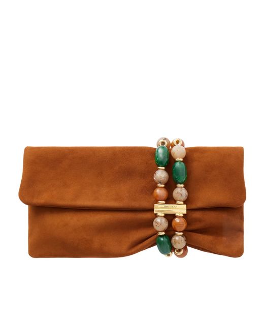 Jimmy Choo Brown Soft Suede Clutch