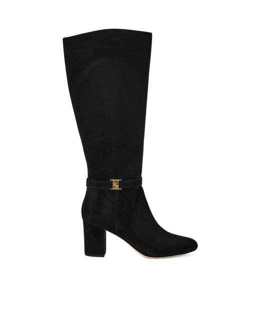 Ralph Lauren Black Leather Kellie Knee High Boots