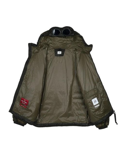 C P Company Green Goggle Quilted Jacket for men