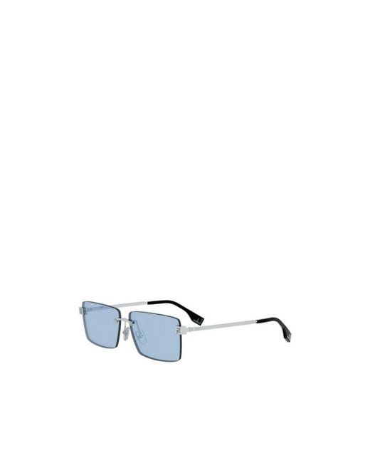 Fendi Blue Eyewear Retangle Frame Sunglasses