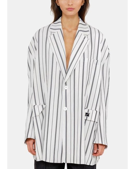 we11done White Striped Detail Casual Jacket