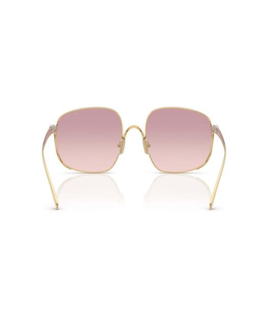 Miu Miu Pink Eyewear Square Frame Sunglasses