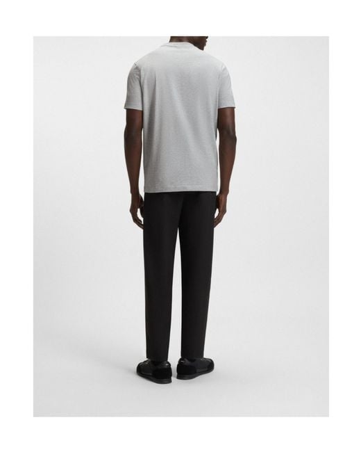 Boss Gray Logo-Printed T-Shirt for men
