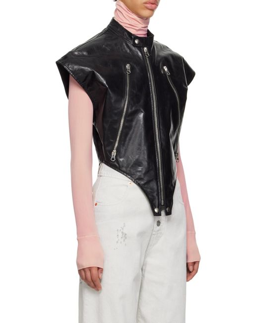 MM6 by Maison Margiela Black Hybrid Gilet