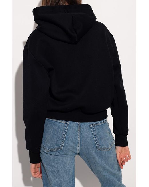 Versace Black Logo Print Drawstring Hoodie