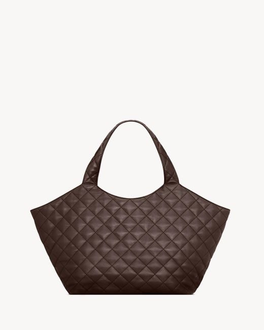 Saint Laurent Brown Icare Medium Quilted Handbag