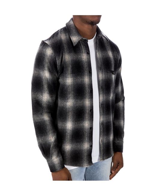 Amiri Black Logo-Patch Check-Print Shirt for men