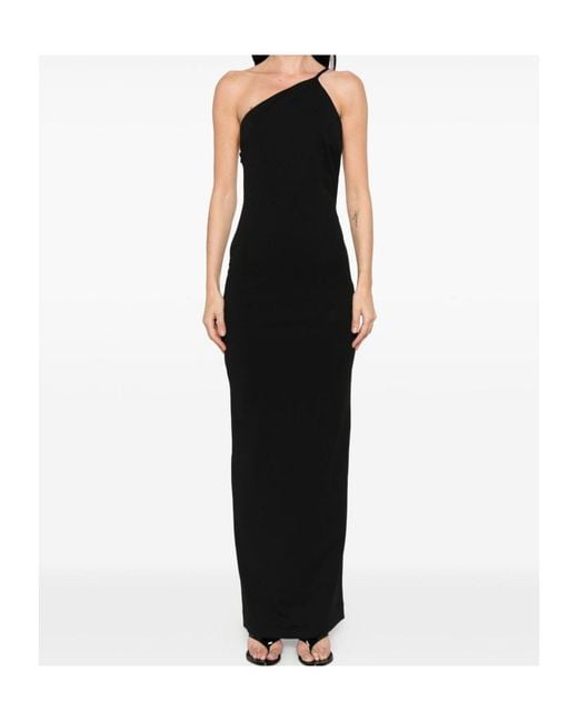 Solace London Black London Alexandra One-Shoulder Dress