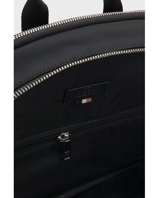 Boss Black Boss Logo Plaque Zip-Up Backpack for men