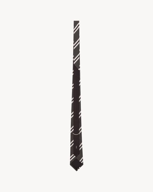 Saint Laurent White Striped Tie for men