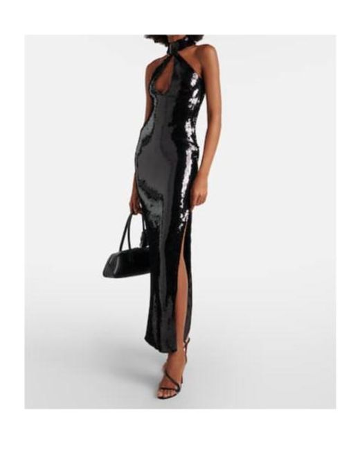 Rodarte Black Cutout Sequined Gown