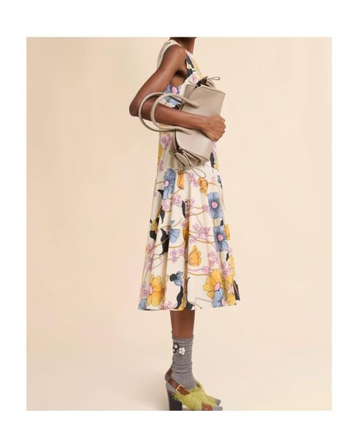 Marni Metallic Melodia Print Poplin Midi Dress