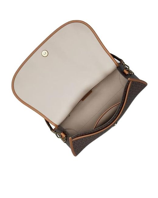 MICHAEL Michael Kors Brown Holmes Medium Signature Logo Convertible Messenger Bag