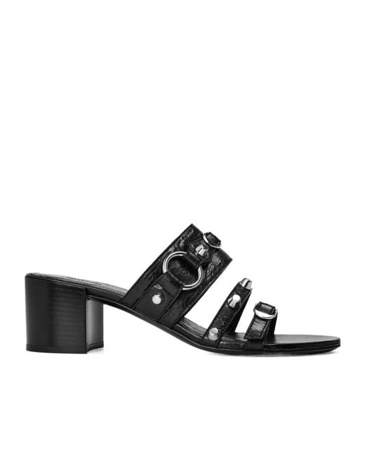 Balenciaga Black Buckle Detail High-Heeled Sandals