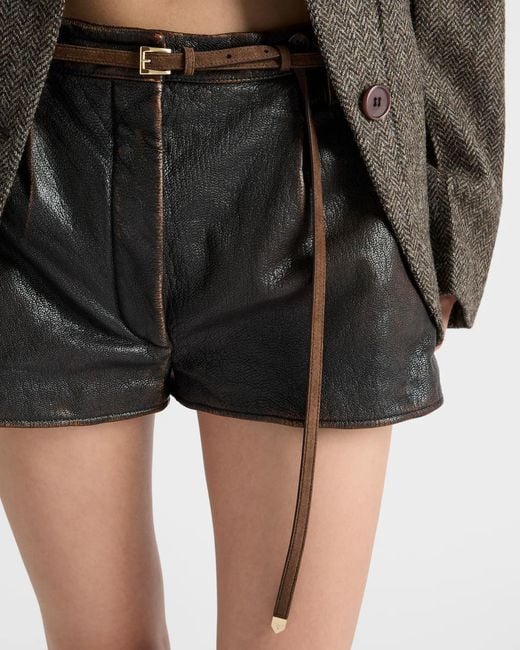 Prada White Suede Belt