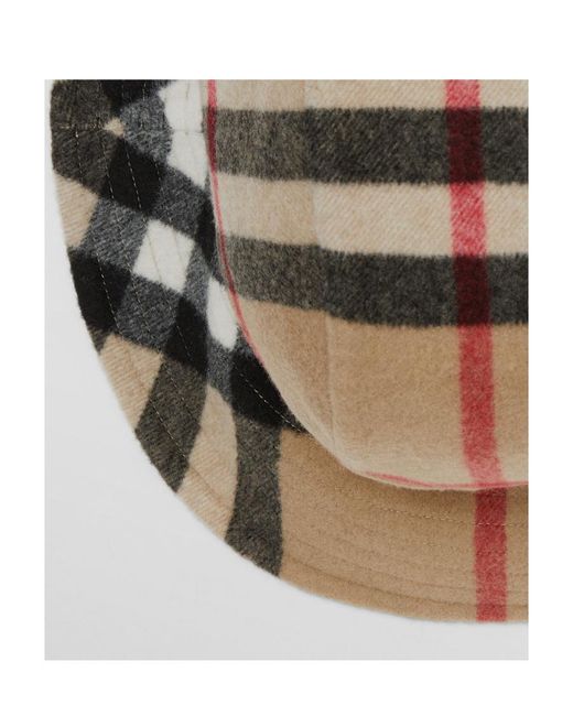 Burberry Brown Exaggerated Checked Bucket Hat for men