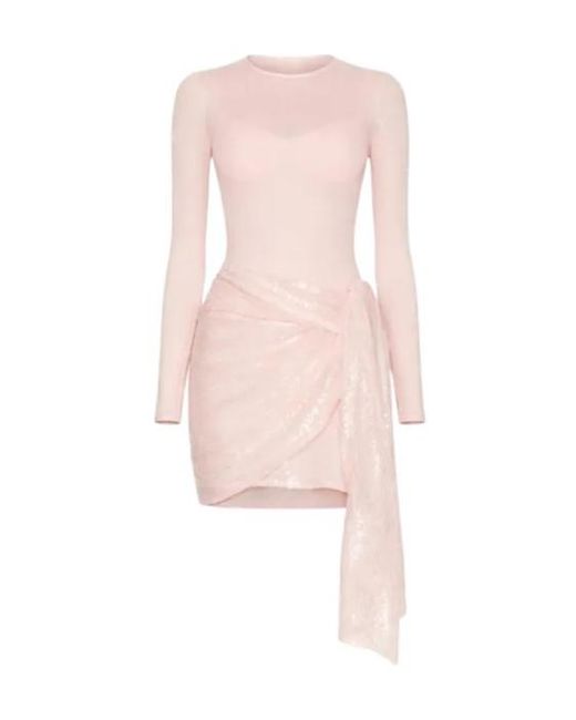Area Pink Ballerina Sequin-Embellished Mini Dress