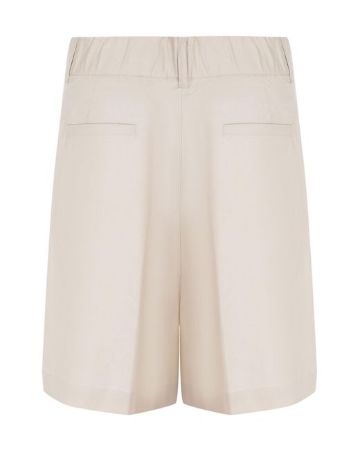 Herno White Pleated High-Waist Shorts