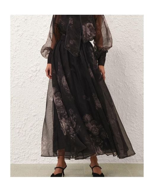 Zimmermann Black Hypnotic Maxi Skirt
