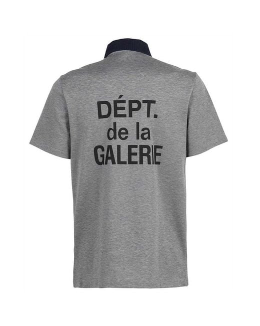 Lanvin Gray Short-Sleeved Lapel Polo Shirt for men