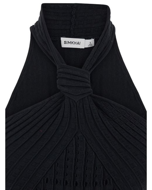 Jonathan Simkhai Blue Short Dress Jenna, Tech Fabric