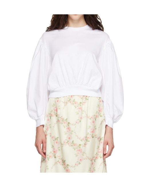 Simone Rocha White Puff Sleeve Lantern Top