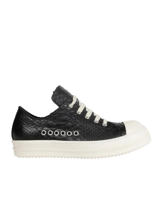 Rick Owens Black Porterville Lace-Up Sneakers for men