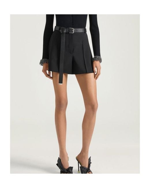 Givenchy Black Pleat Detailed Shorts