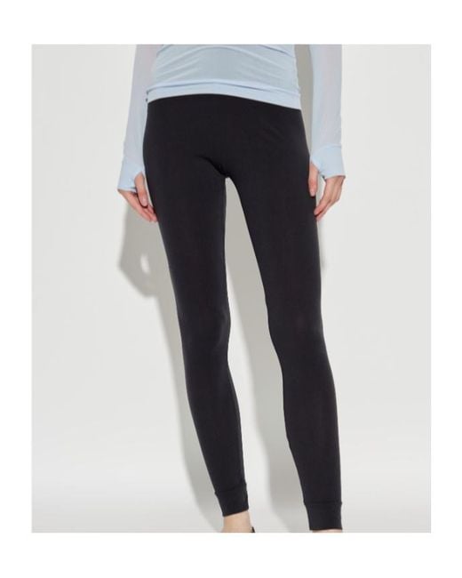 Issey Miyake Black Speckled Elastic-Waistline Leggings