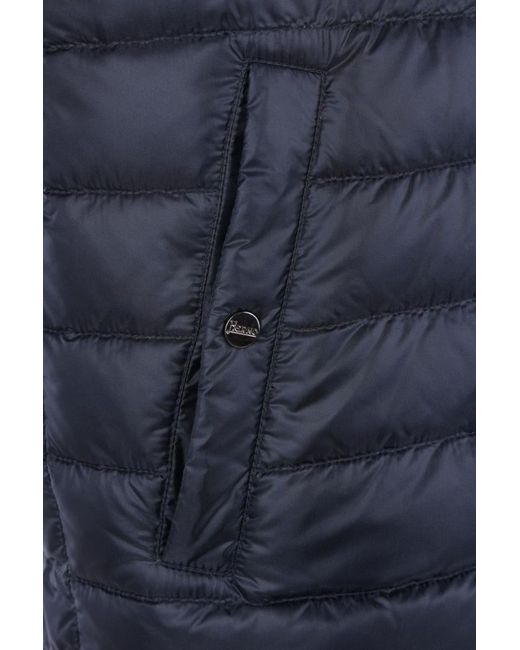 Herno Blue Zip-Up Reversible Gilet for men