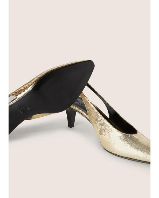 Loro Piana Metallic High-Heeled Sandals With Broken Heels