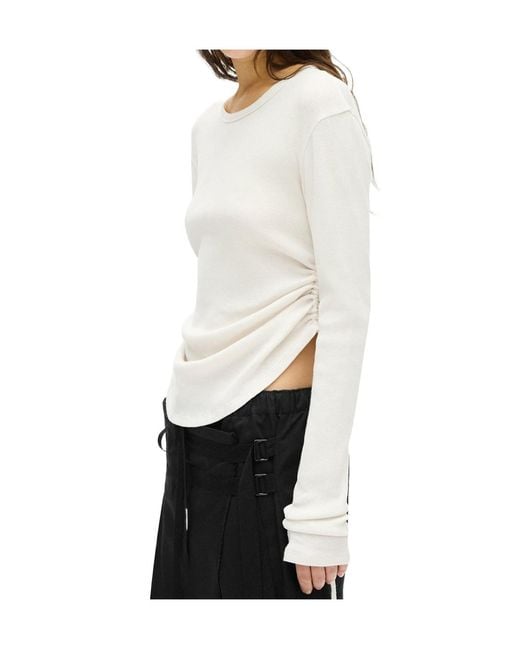 Ann Demeulemeester White Dot Wrinkled Long-Sleeve T-Shirt